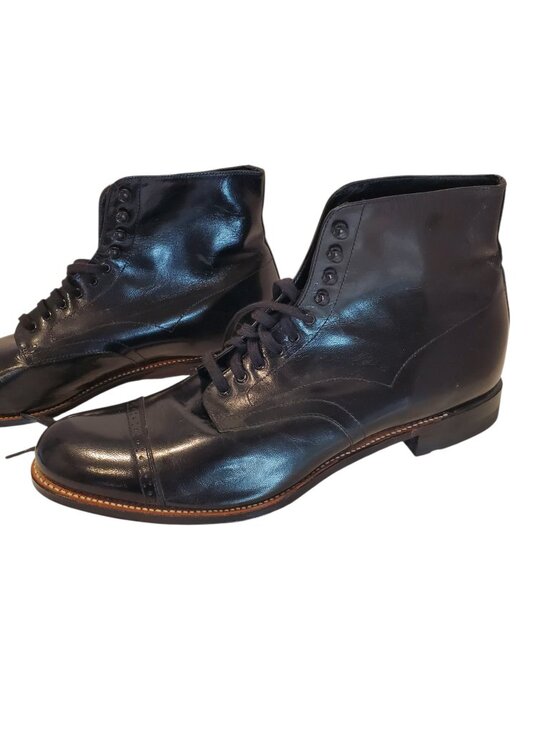 STACY ADAMS SZ 11D Men\'s Madison Cap Toe Kidskin Leather Dress Boot Black main image 14